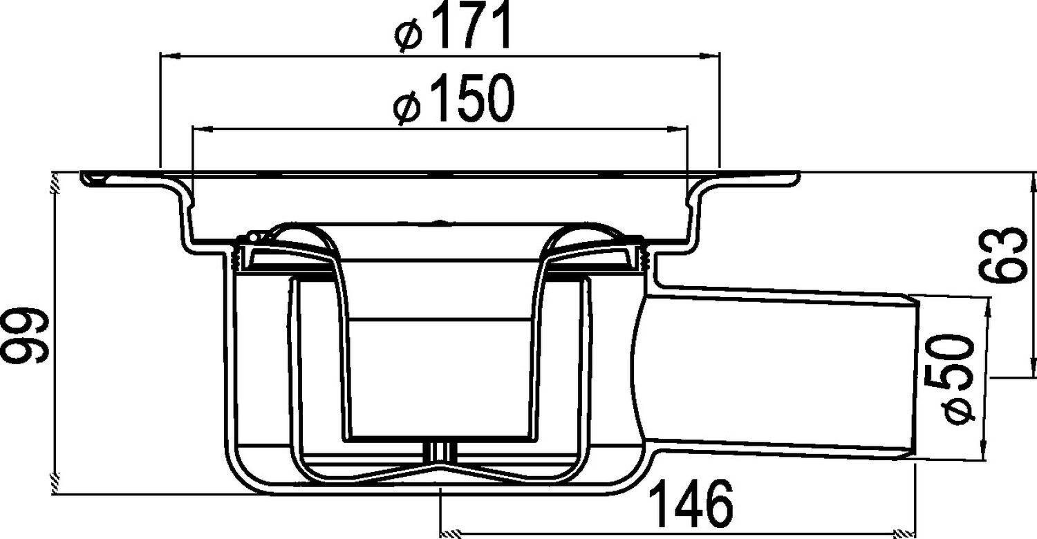 Siphon horizontal - Eclaté produit